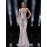 Elegant Off-Shoulder Sequin Mermaid Gown for Women - Luxurious V-Neck, Fitted Waist, Flared Hem, Sparkling Embellishments, Perfect for Parties, Weddings, and Formal Events, Formal Evening Gown