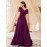 Elegant Purple Sequin Lace-Trimmed V-Neck Gown with Ruffle Sleeves and Flowing Skirt - Perfect for Formal Events, Formal Event Attire|Sequin Embellished Dress|Lace Trim Detail, Elegant Party Dress For Women, Elegant Dress For Women, Elegant Woman'S Dress
