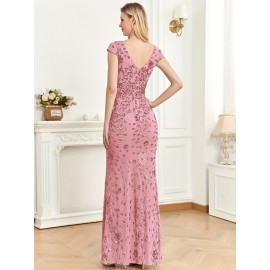 Elegant Beaded Mature Sleeveless Mermaid Dress for Summer Party Evening Formal High-End Luxury Bridesman Gown V Neck Wedding Sexy Tank Long Skirt