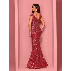 Elegant Beaded Mature Sleeveless Mermaid Dress for Summer Party Evening Formal High-End Luxury Bridesman Gown V Neck Wedding Sexy Tank Long Skirt