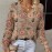 Elegant All-Season Bohemian Fashionable Versatile Pullover V Neck Long Sleeve Women's Top with Floral Pattern Flat Digital Print, Full-Piece Knitwear for Office Wear Street Style Home Outings