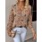 Elegant All-Season Bohemian Fashionable Versatile Pullover V Neck Long Sleeve Women's Top with Floral Pattern Flat Digital Print, Full-Piece Knitwear for Office Wear Street Style Home Outings