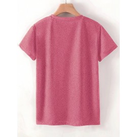 Creative Moon Cat Pattern Three-Piece Set: Family, Friends, Sisters - Printed Fashion Retro Style Women's Summer Casual Sporty Round Neck Short Sleeve T-Shirt in Multiple Colors