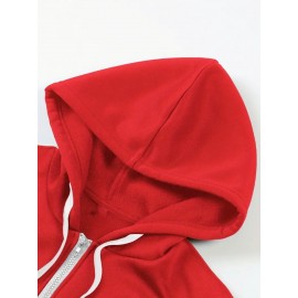 Plus size ladies' comfortable and casual hoodie, 