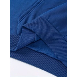 Machine Washable Polyester Blend Women's Casual Hoodie & Jogger Set - Letter Print, Drawstring Waist with Pockets, Perfect for Fall/Winter